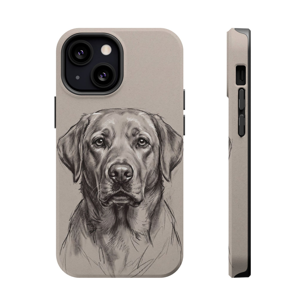 Charcoal Sketch Labrador Phone Case — Tough Magnetic Case with Wireless Charging