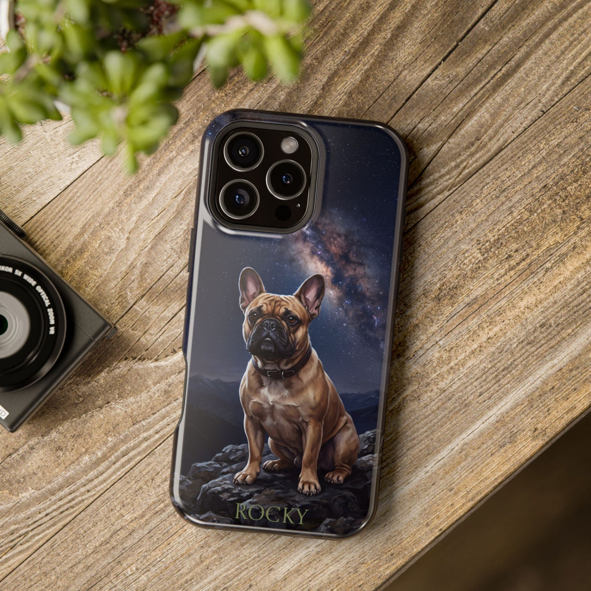 Personalized French Bulldog Starry Night Sky Phone Case — Wireless Charging Cover