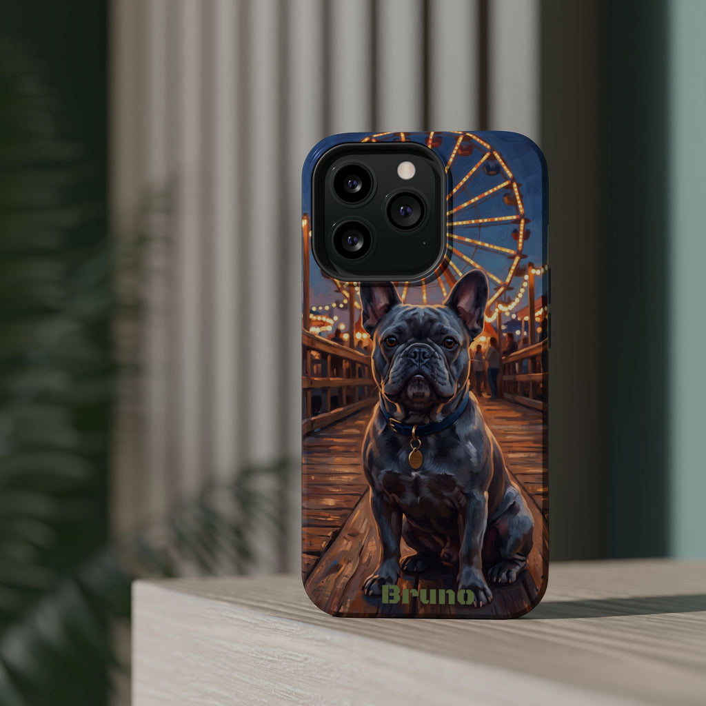 Personalized French Bulldog Pier Lights Phone Case — Wireless Charging Cover