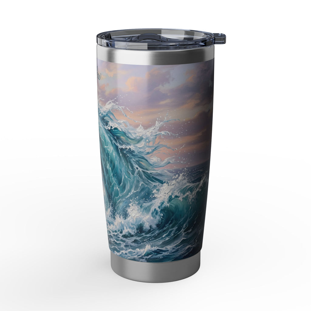 Horse Personalized Tumbler | Sea Foam Wave Art — 20 oz Stainless Travel Mug