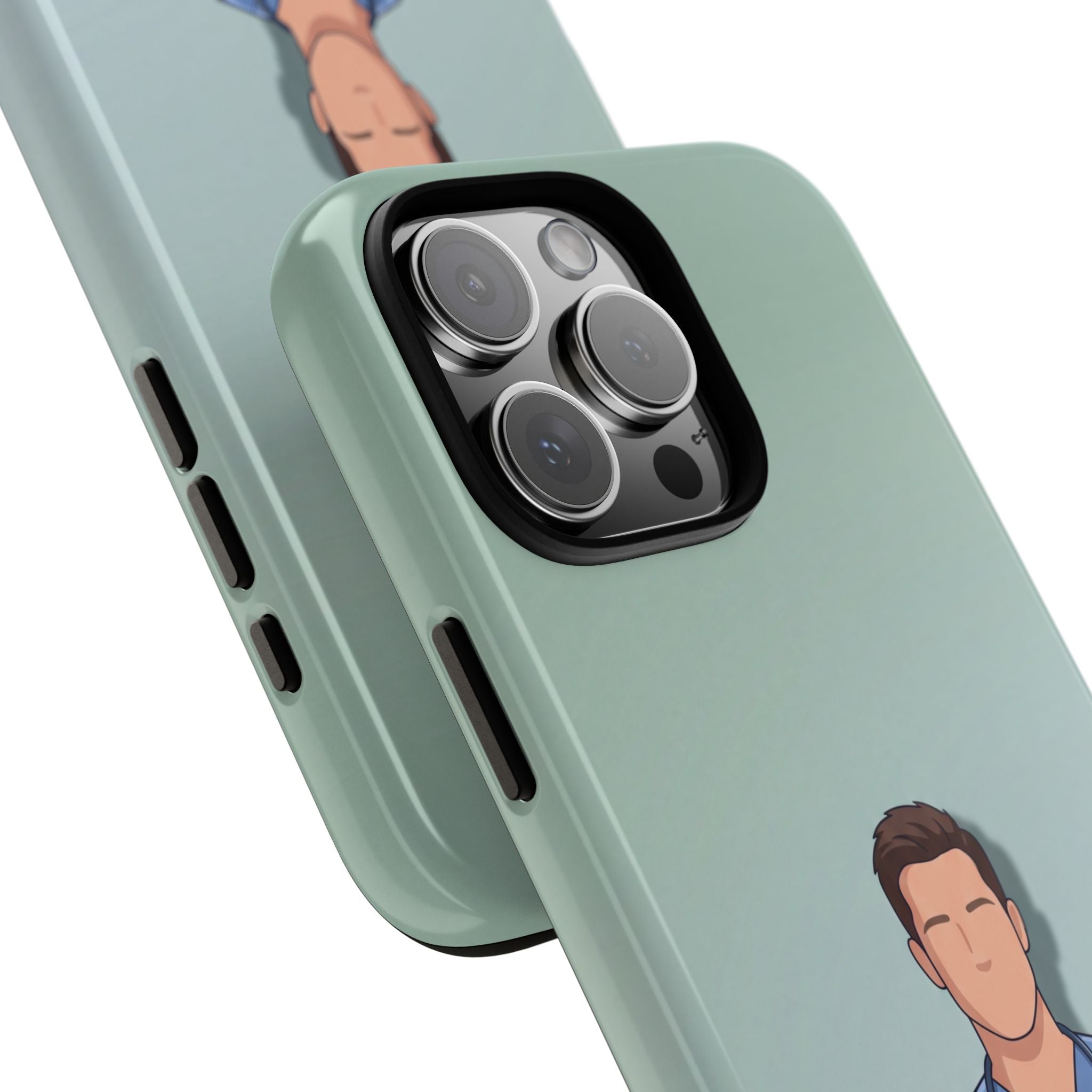 Male Nurse Phone Case | Confident Nurse in Blue Scrubs Illustration | iPhone & Samsung