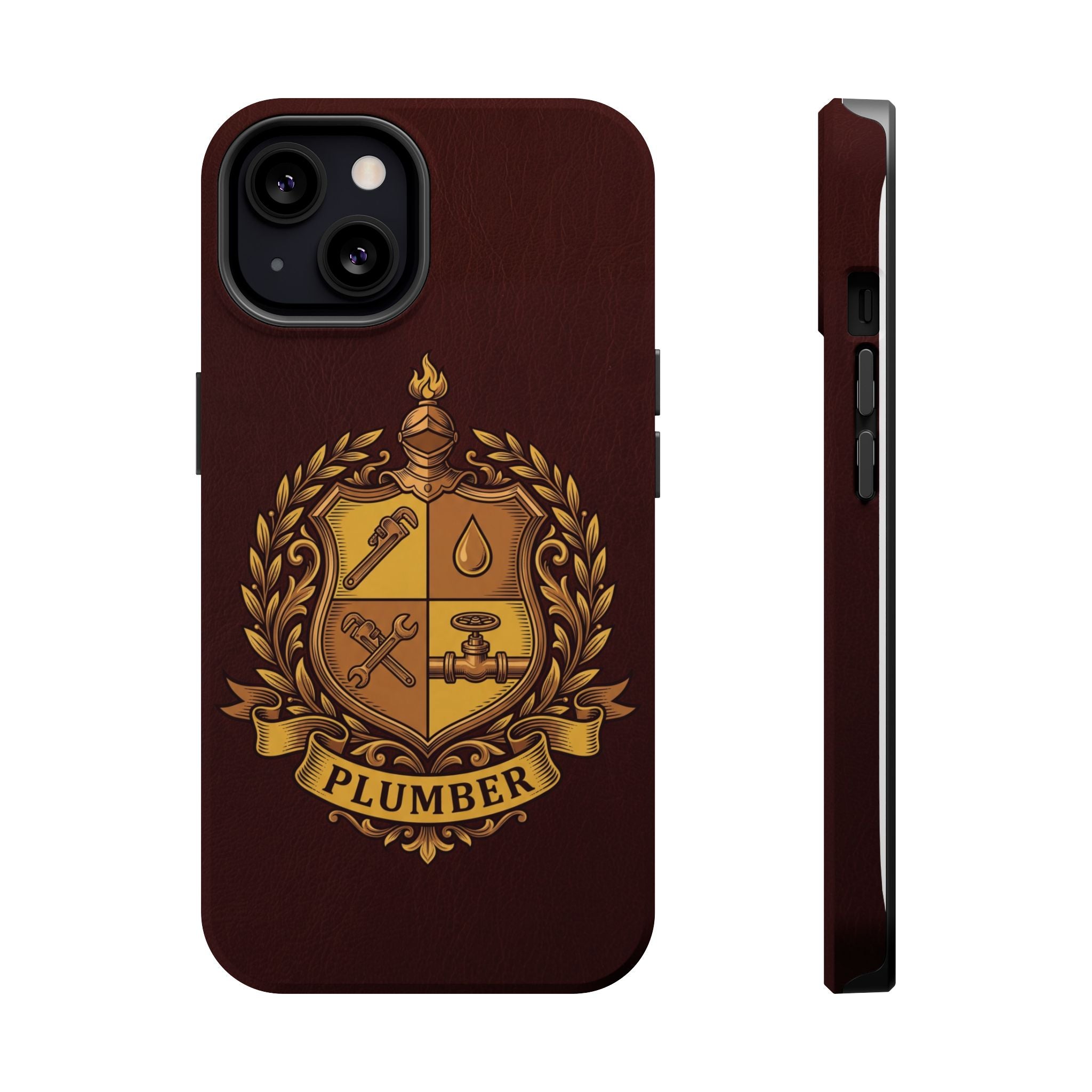 Plumber Crest Phone Case — Heraldic Shield Wireless Charging Cover