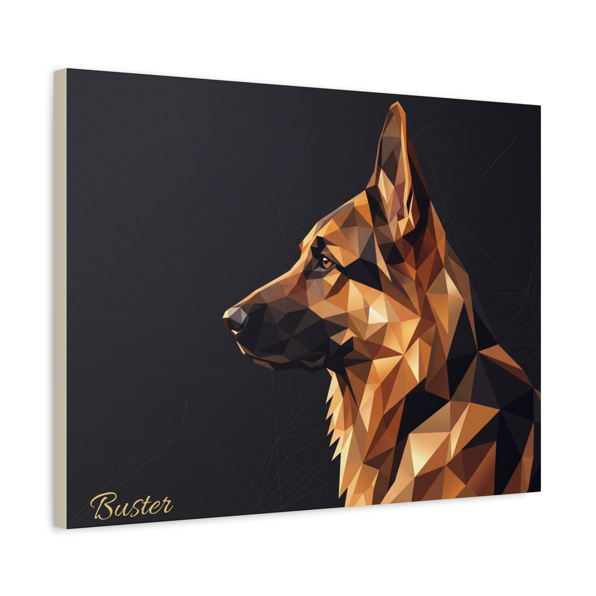 German Shepherd Personalized Canvas | Geometric Low-Poly Wall Art