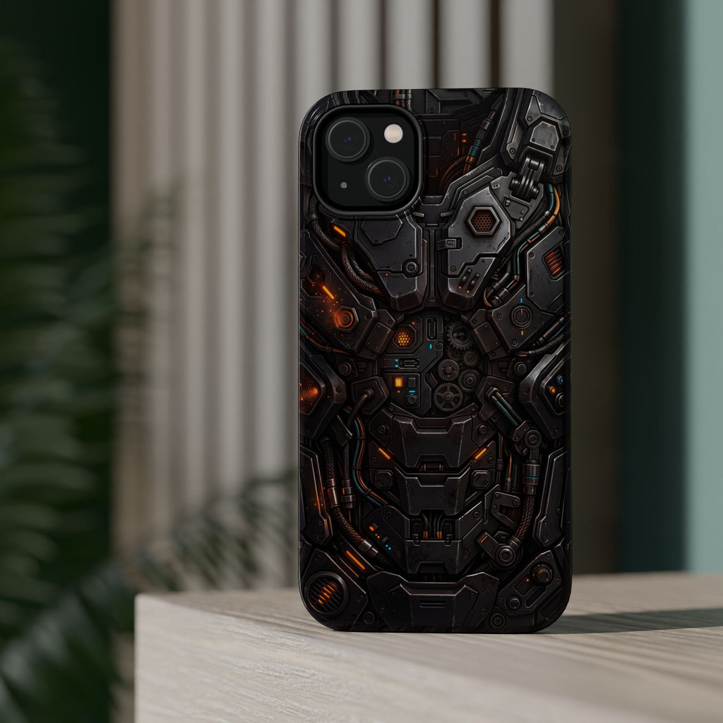 Mech Armor Phone Case — Industrial Circuit Wireless Charging Cover