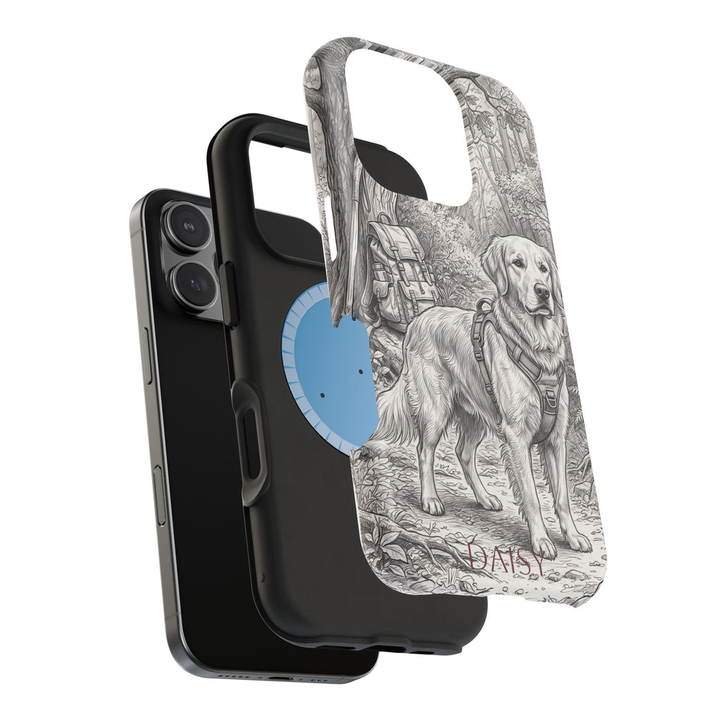 Personalized Golden Retriever Woodland Trail Phone Case — Wireless Charging Cover