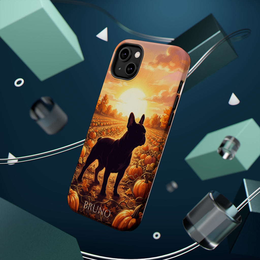 Personalized French Bulldog Pumpkin Patch Phone Case — Wireless Charging Cover