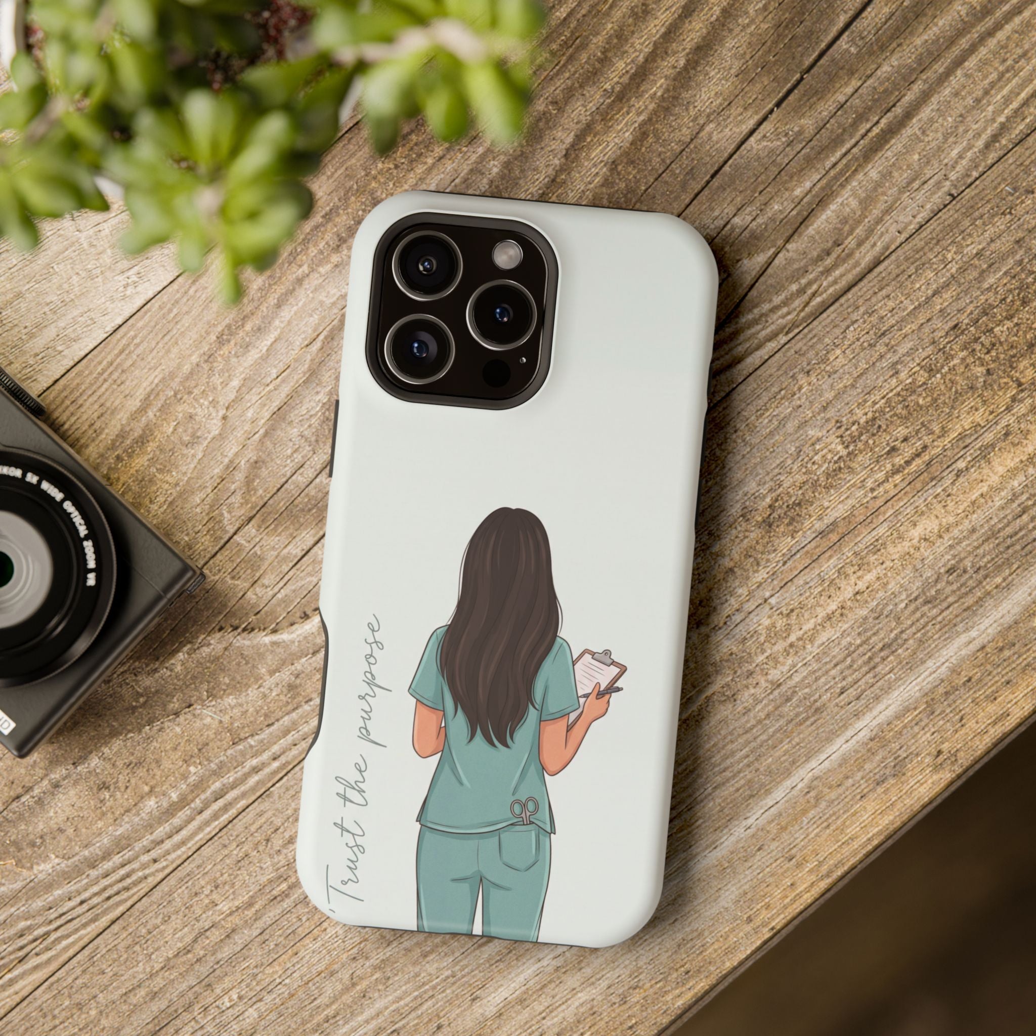 Nurse Illustration Phone Case — Impact-Resistant Wireless Charging Cover