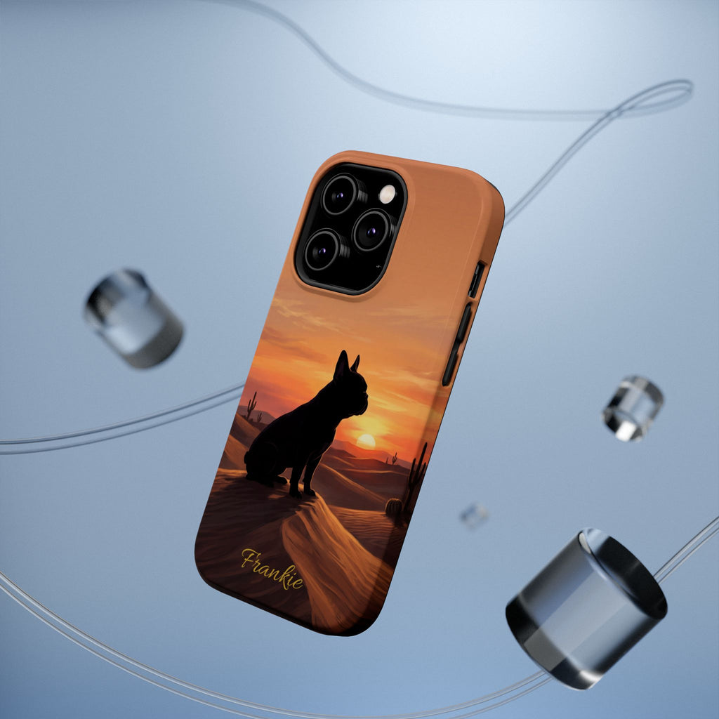 Personalized French Bulldog Desert Sunset Phone Case — Wireless Charging Cover