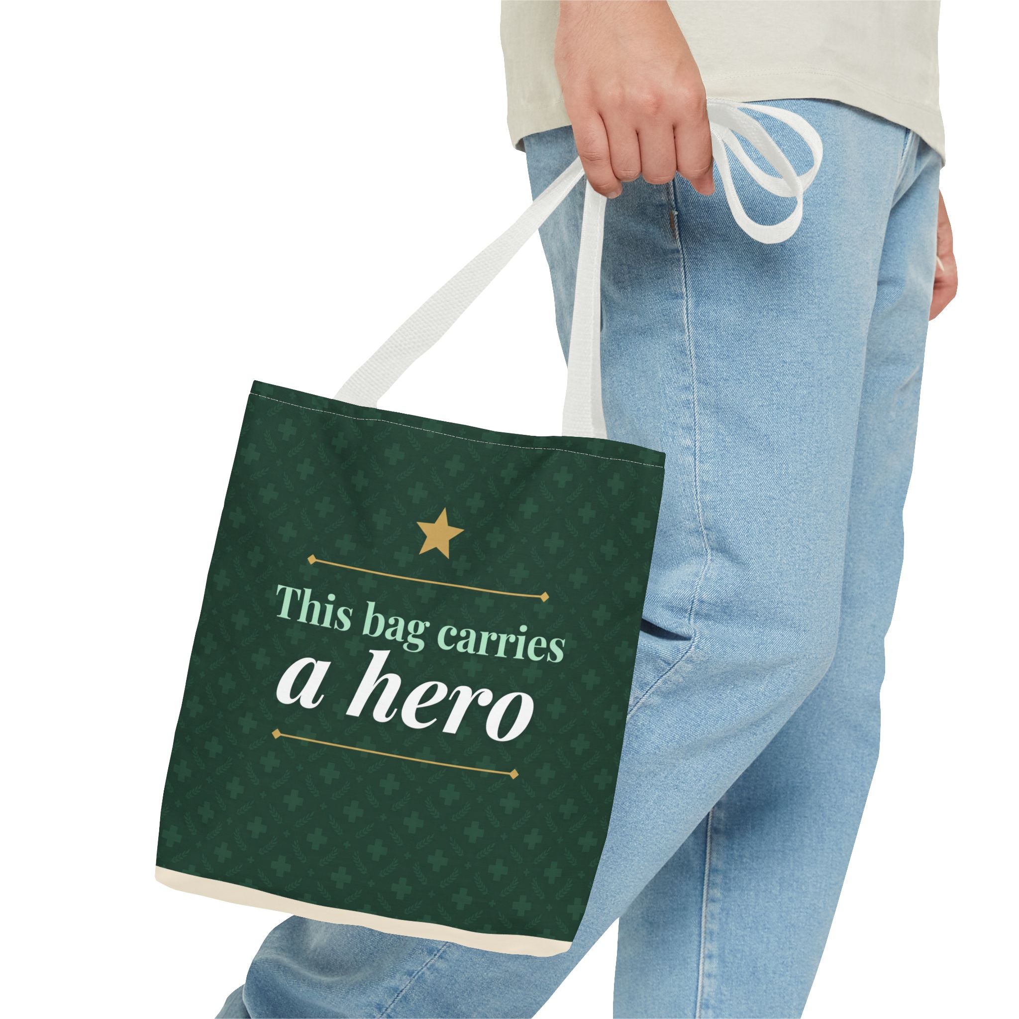 This Bag Carries a Hero Tote | Nurse Gift Tote Bag | Essential Worker Appreciation Gift | Premium Polyester Carry-All