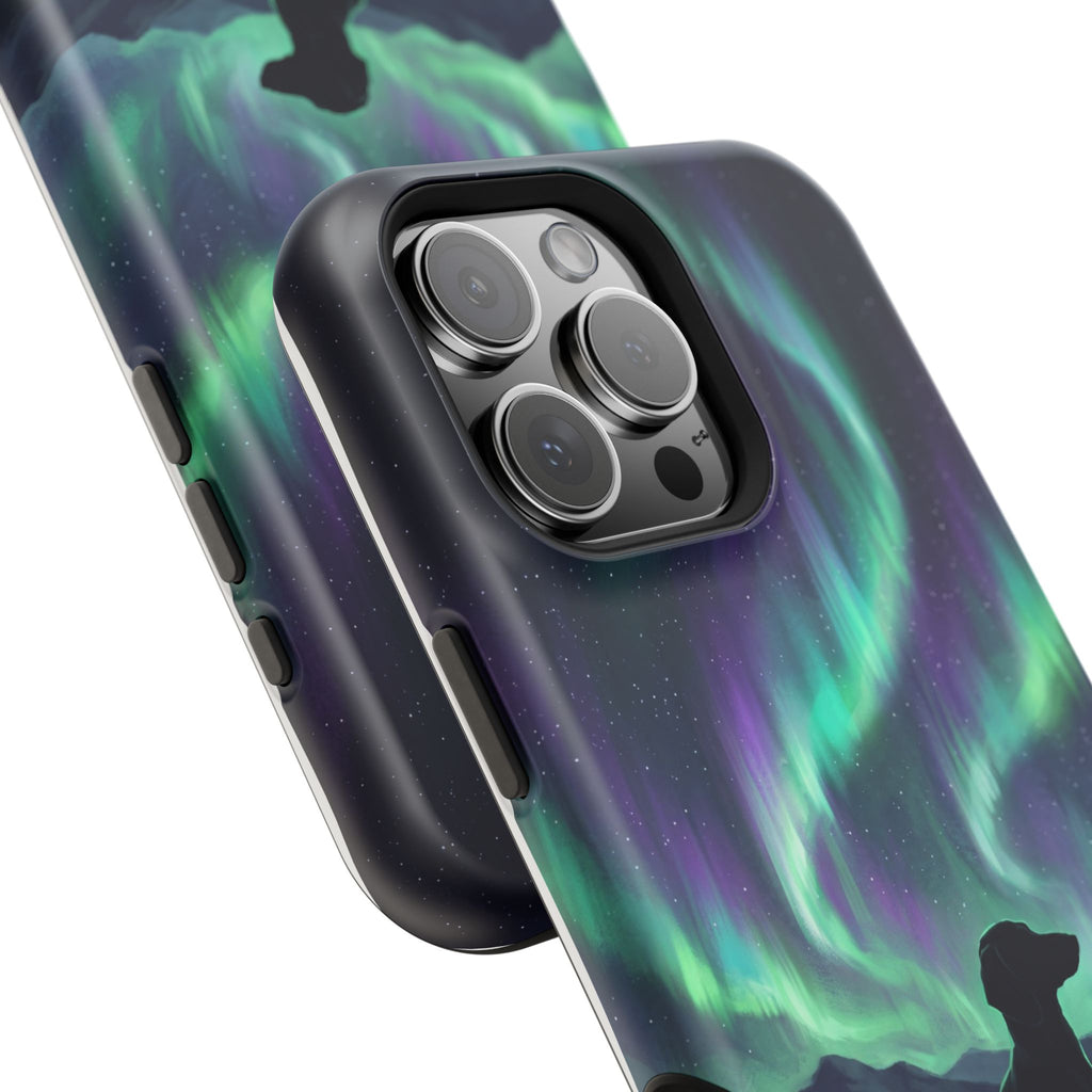 Personalized Dachshund Northern Lights Phone Case — Wireless Charging Cover