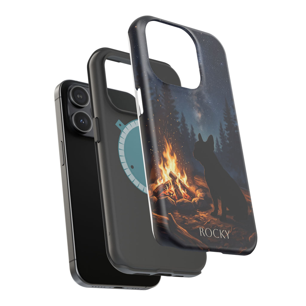 Personalized French Bulldog Campfire Phone Case — Wireless Charging Cover