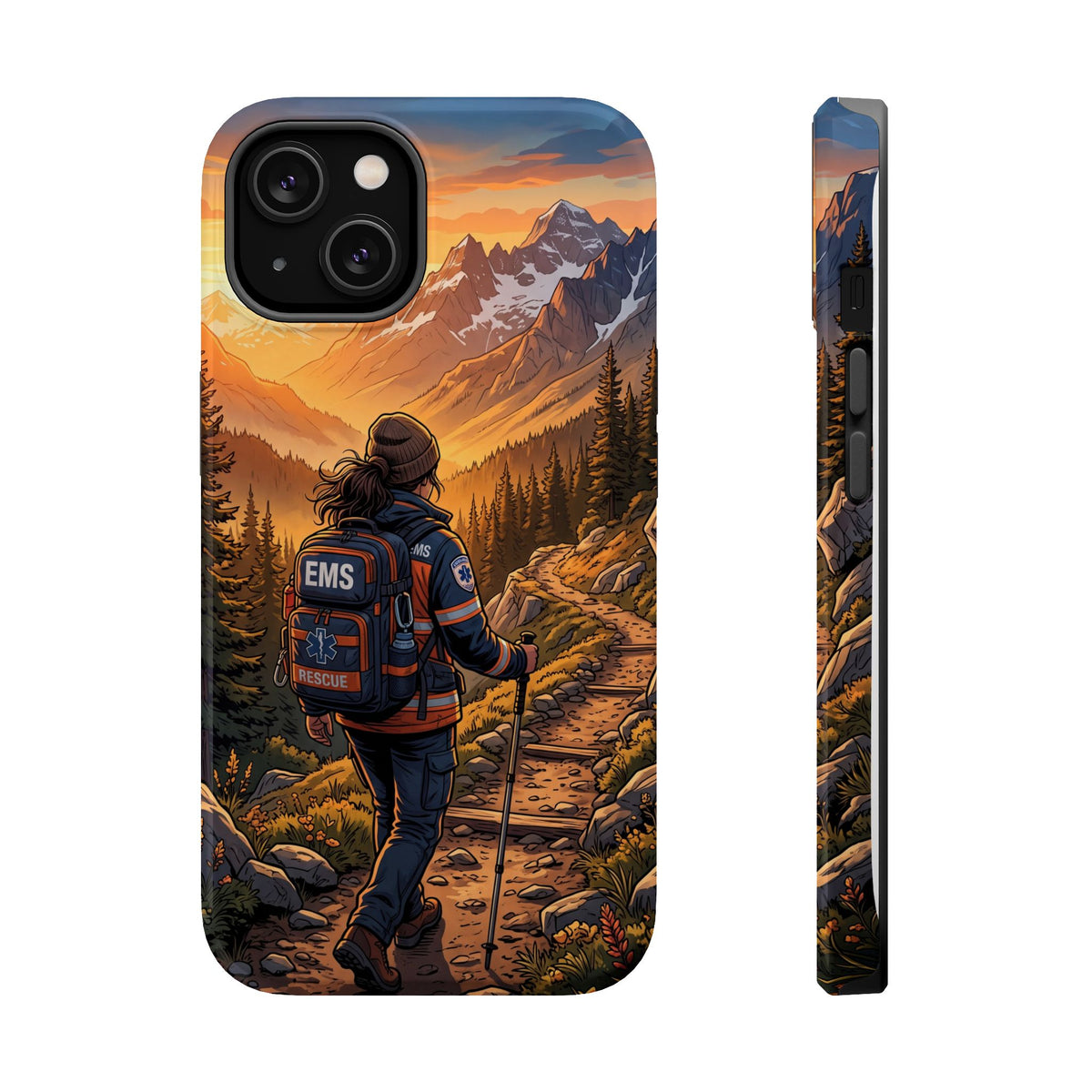Paramedic/EMT Mountain Phone Case — Magnetic Wireless Charging Cover