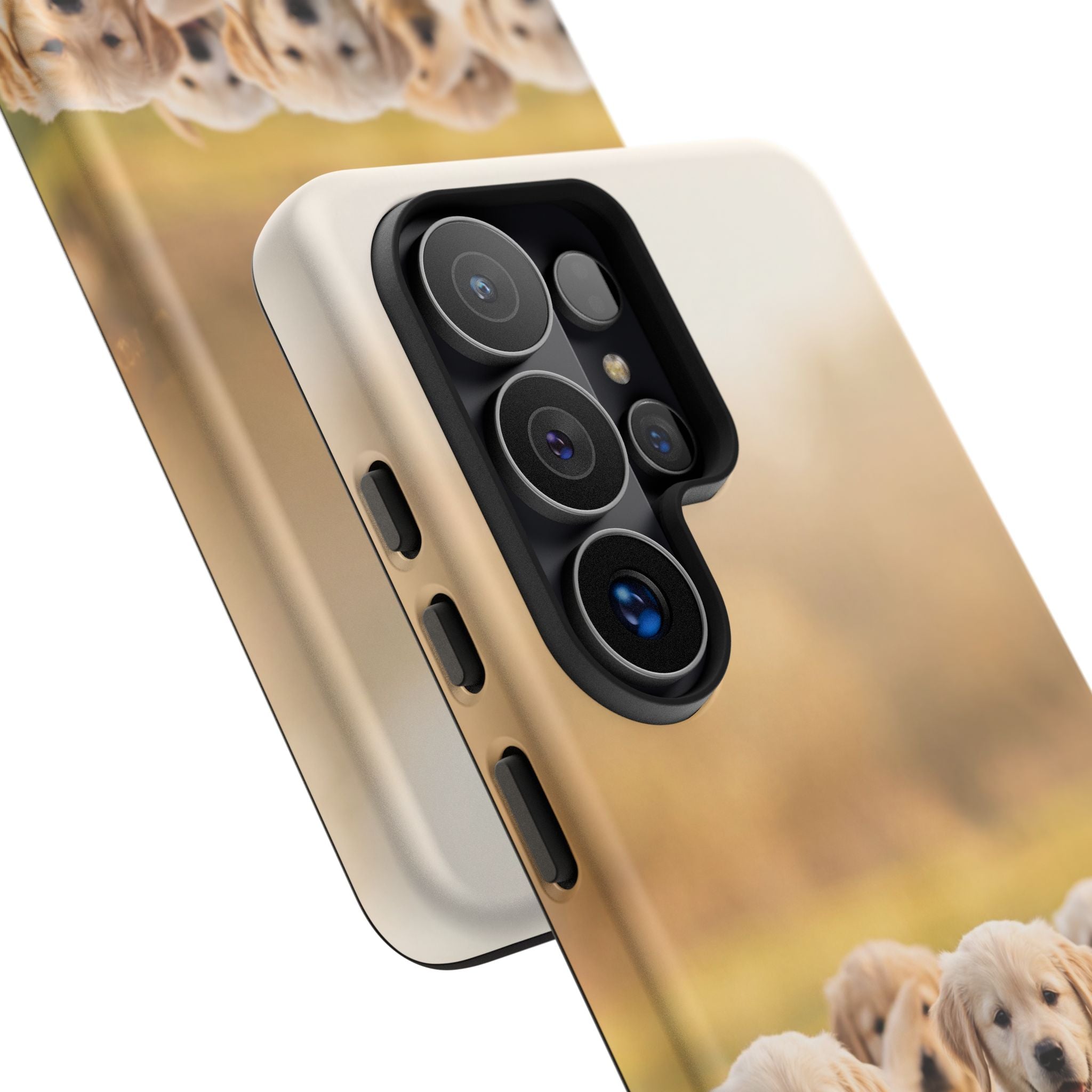 Golden Retriever Puppies Phone Case | Playful Puppy Pack Running in Grass | iPhone & Samsung
