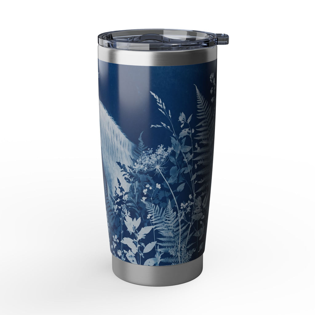 Horse Personalized Tumbler | Cyanotype Botanical Art — 20 oz Stainless Travel Mug