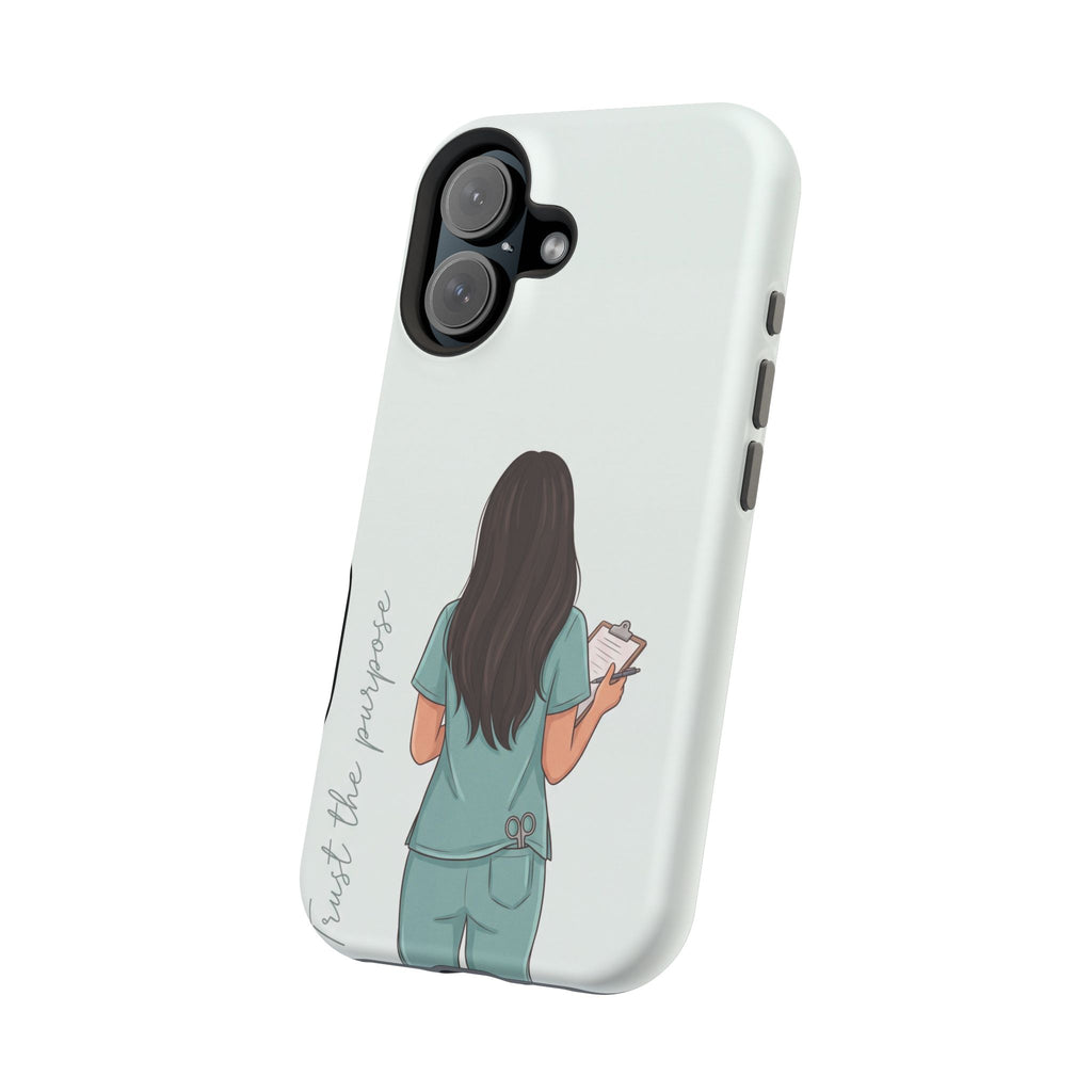 Nurse Illustration Phone Case — Impact-Resistant Wireless Charging Cover