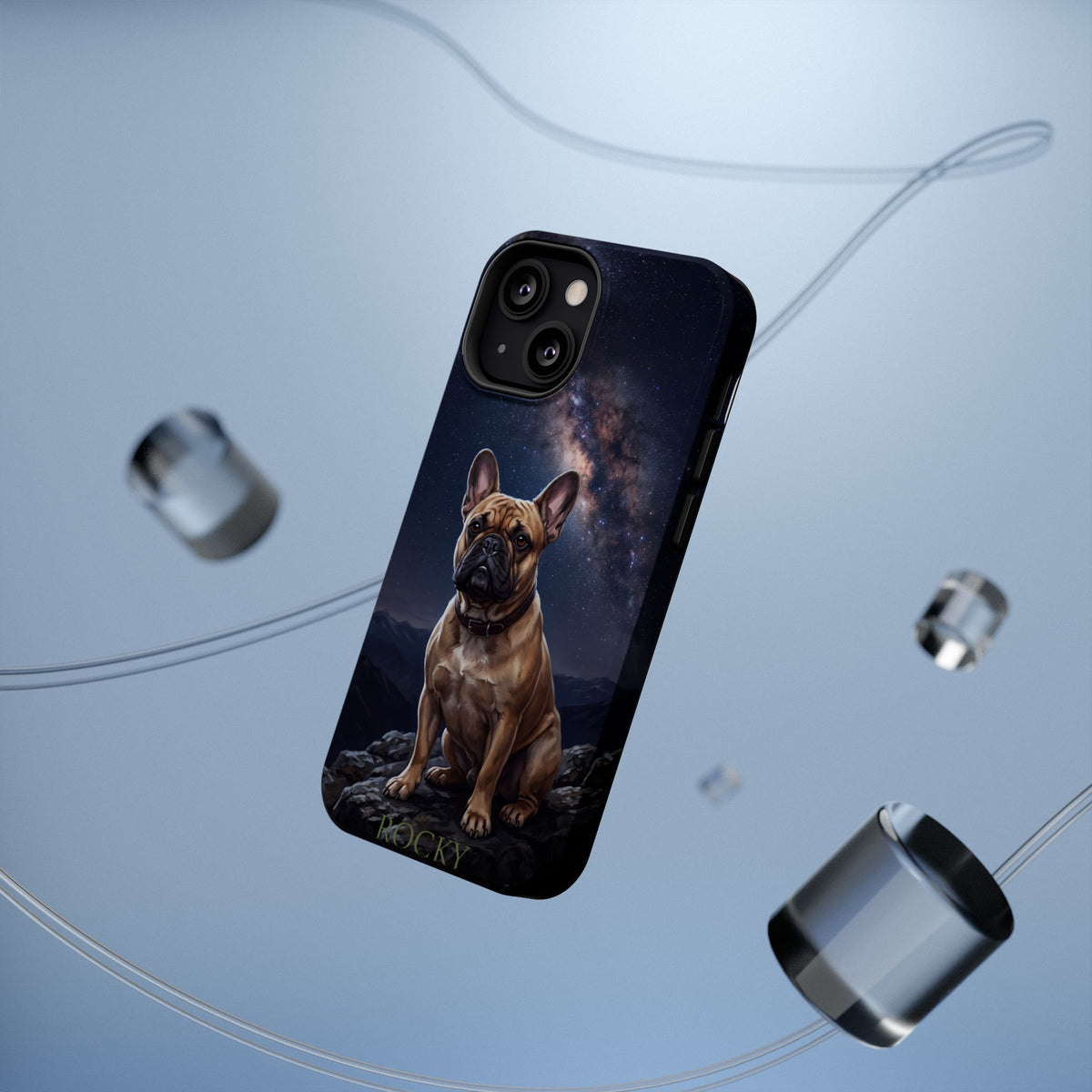 Personalized French Bulldog Starry Night Sky Phone Case — Wireless Charging Cover