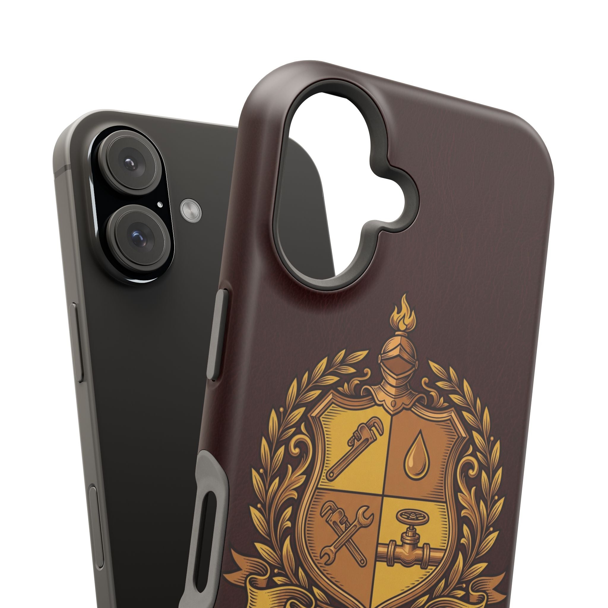 Plumber Crest Phone Case — Heraldic Shield Wireless Charging Cover