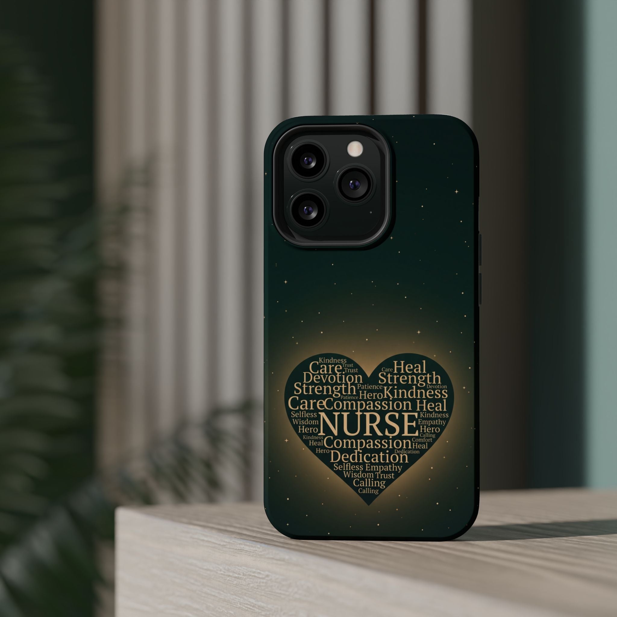 Nurse Heart Word and Art Phone Case — Impact-Resistant Wireless Charging Cover