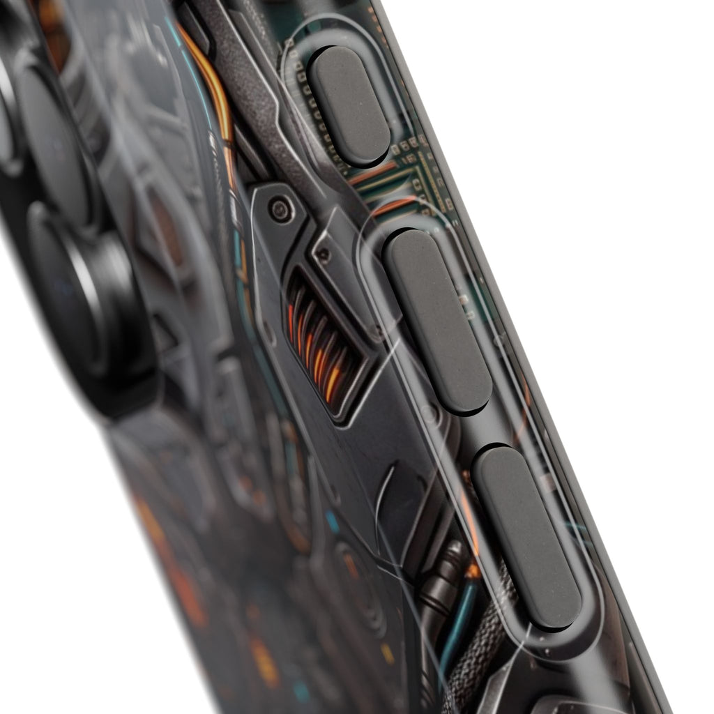 Mech Armor Phone Case — Industrial Circuit Wireless Charging Cover