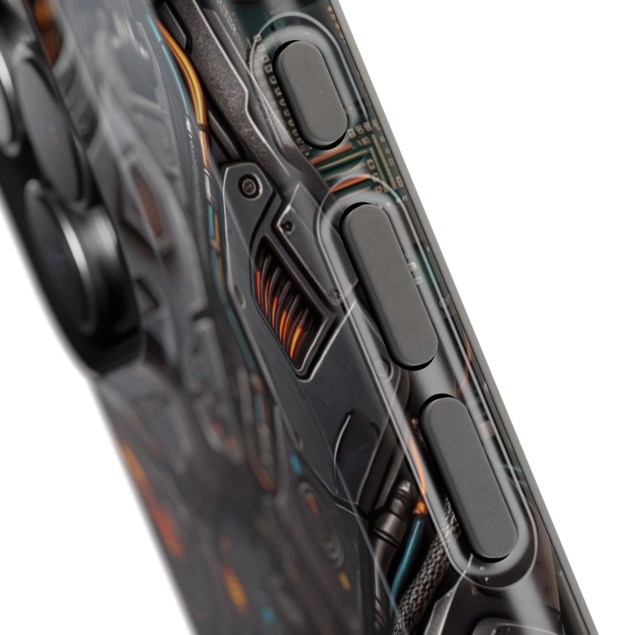 Mech Armor Phone Case — Industrial Circuit Wireless Charging Cover