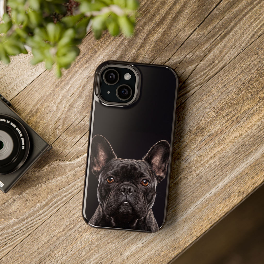 Black French Bulldog Phone Case — Impact-Resistant Wireless Charging Cover