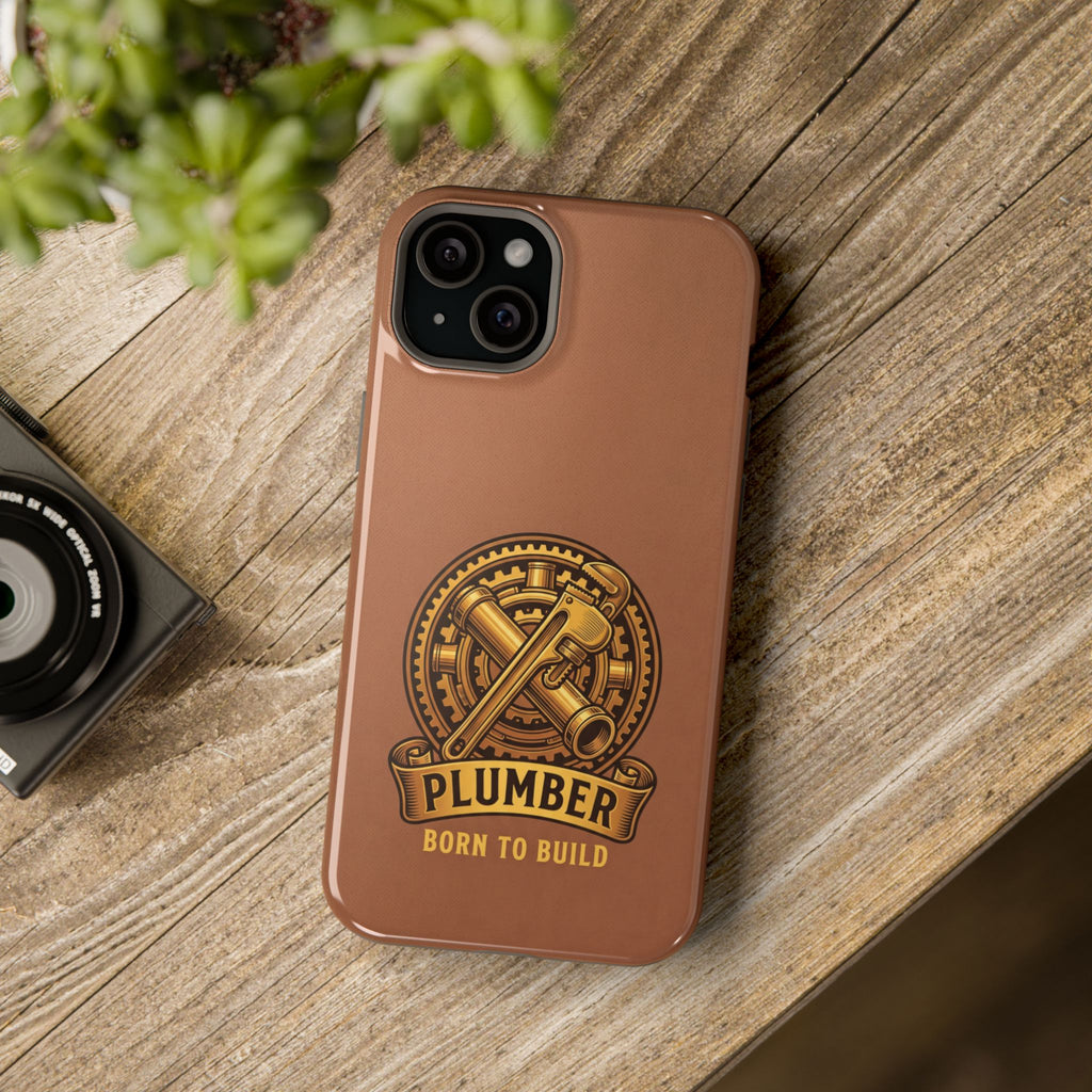 Plumber Born to Build Phone Case — Badge Wireless Charging Cover