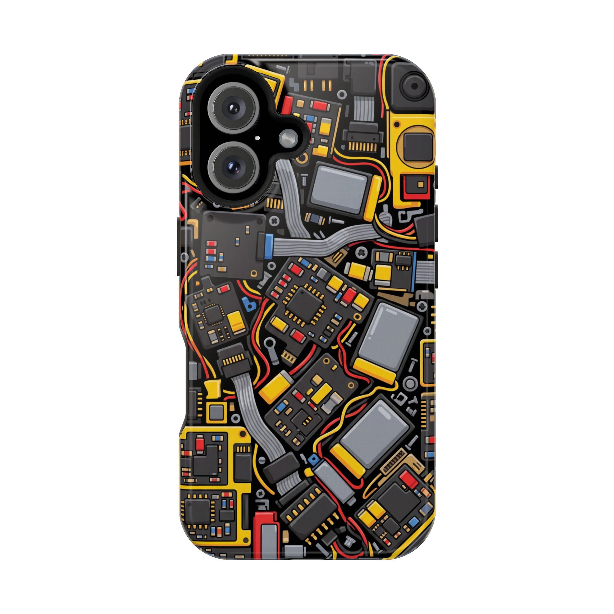Voltage Board Phone Case — Yellow Circuit Wireless Charging Cover