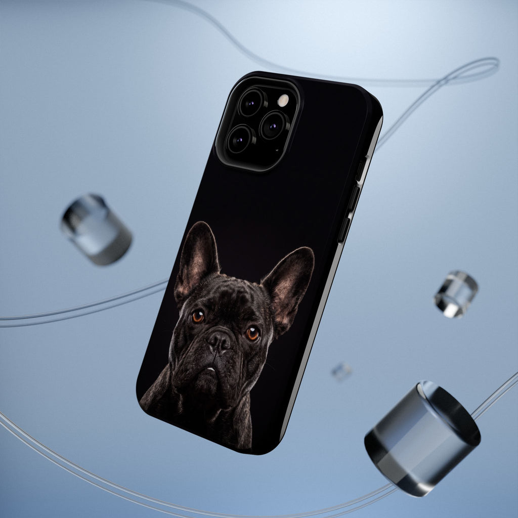 Black French Bulldog Phone Case — Impact-Resistant Wireless Charging Cover