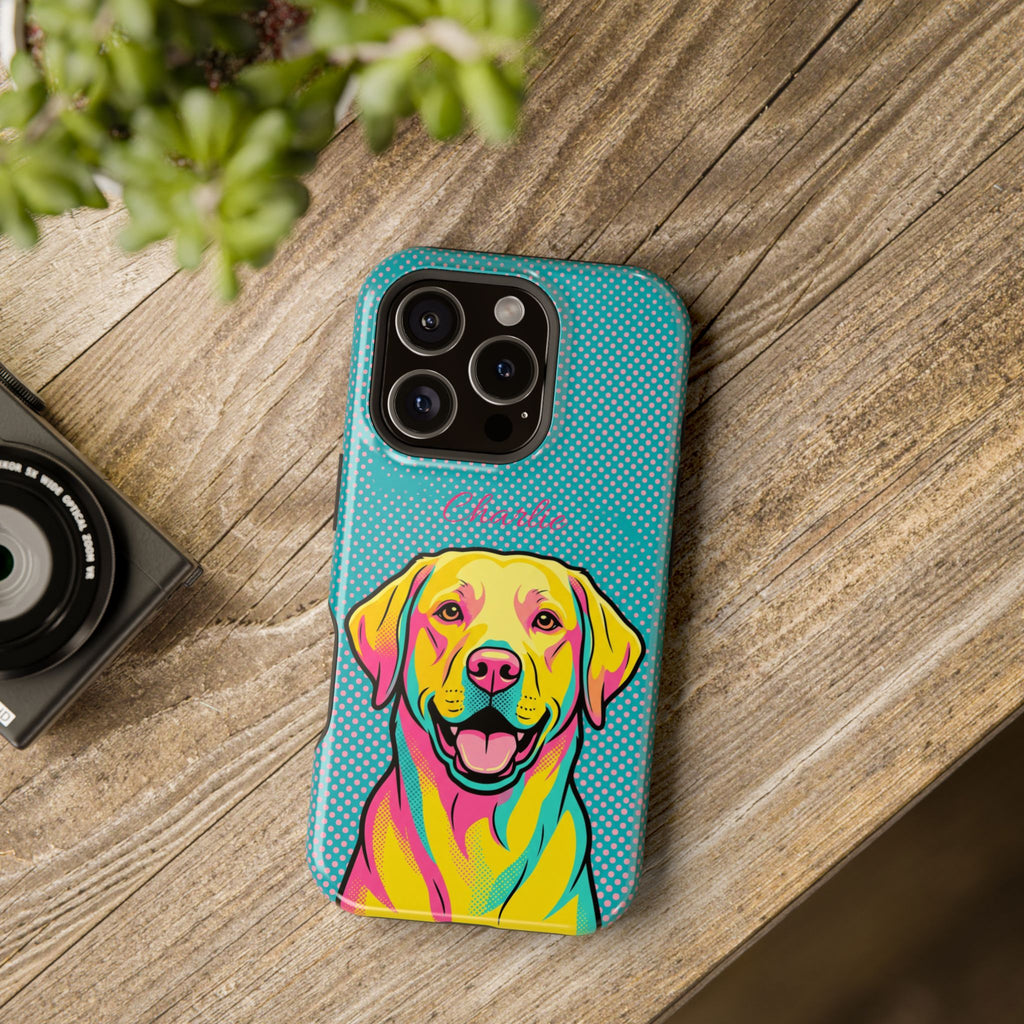 Personalized Pop Art Labrador Phone Case — Tough Magnetic Case with Wireless Charging