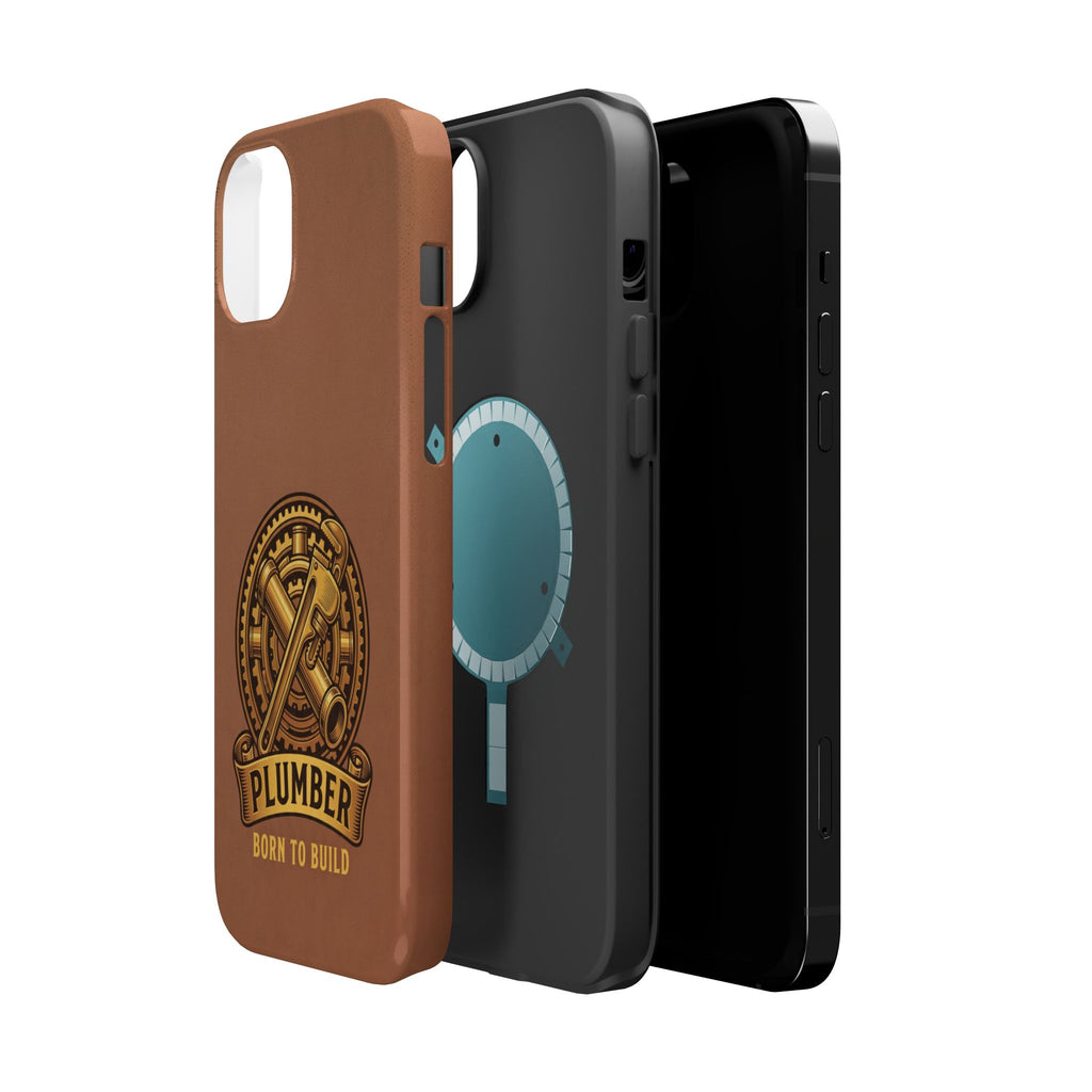 Plumber Born to Build Phone Case — Badge Wireless Charging Cover