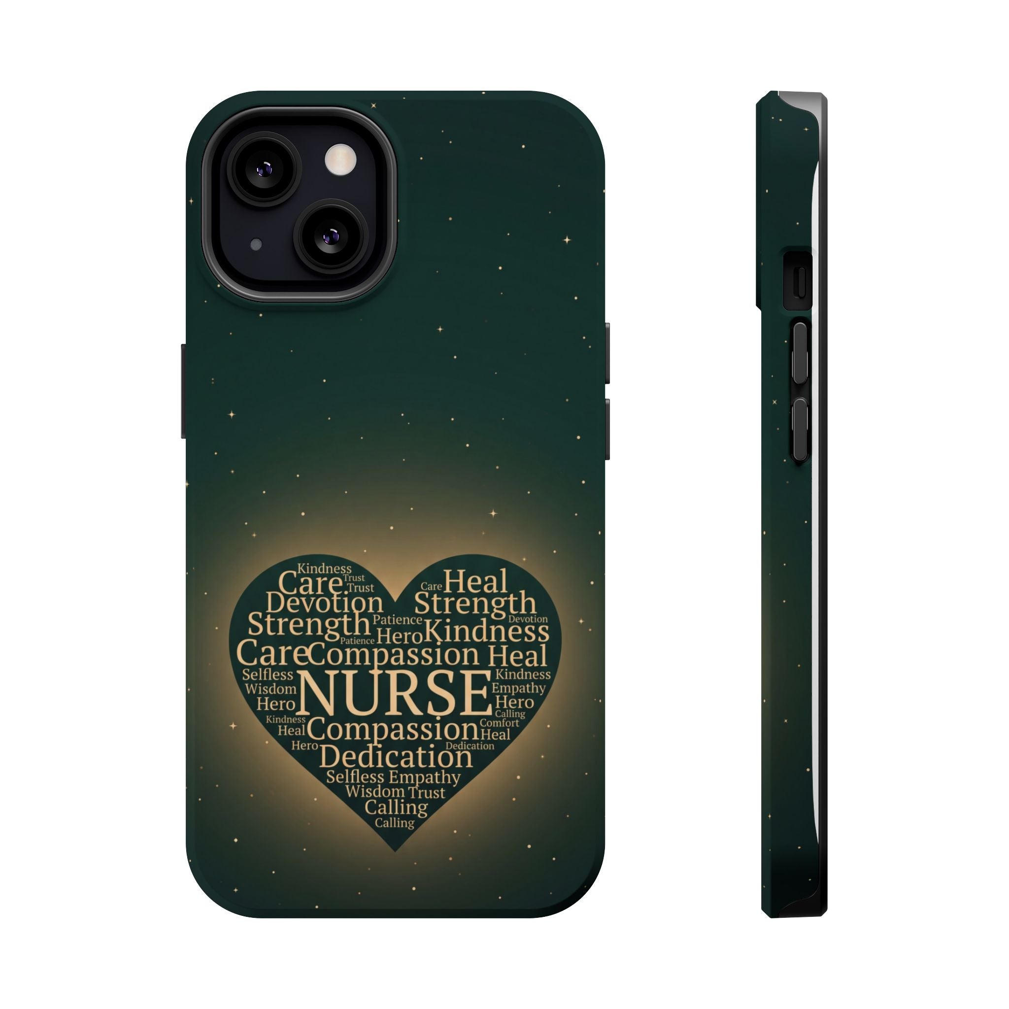 Nurse Heart Word and Art Phone Case — Impact-Resistant Wireless Charging Cover