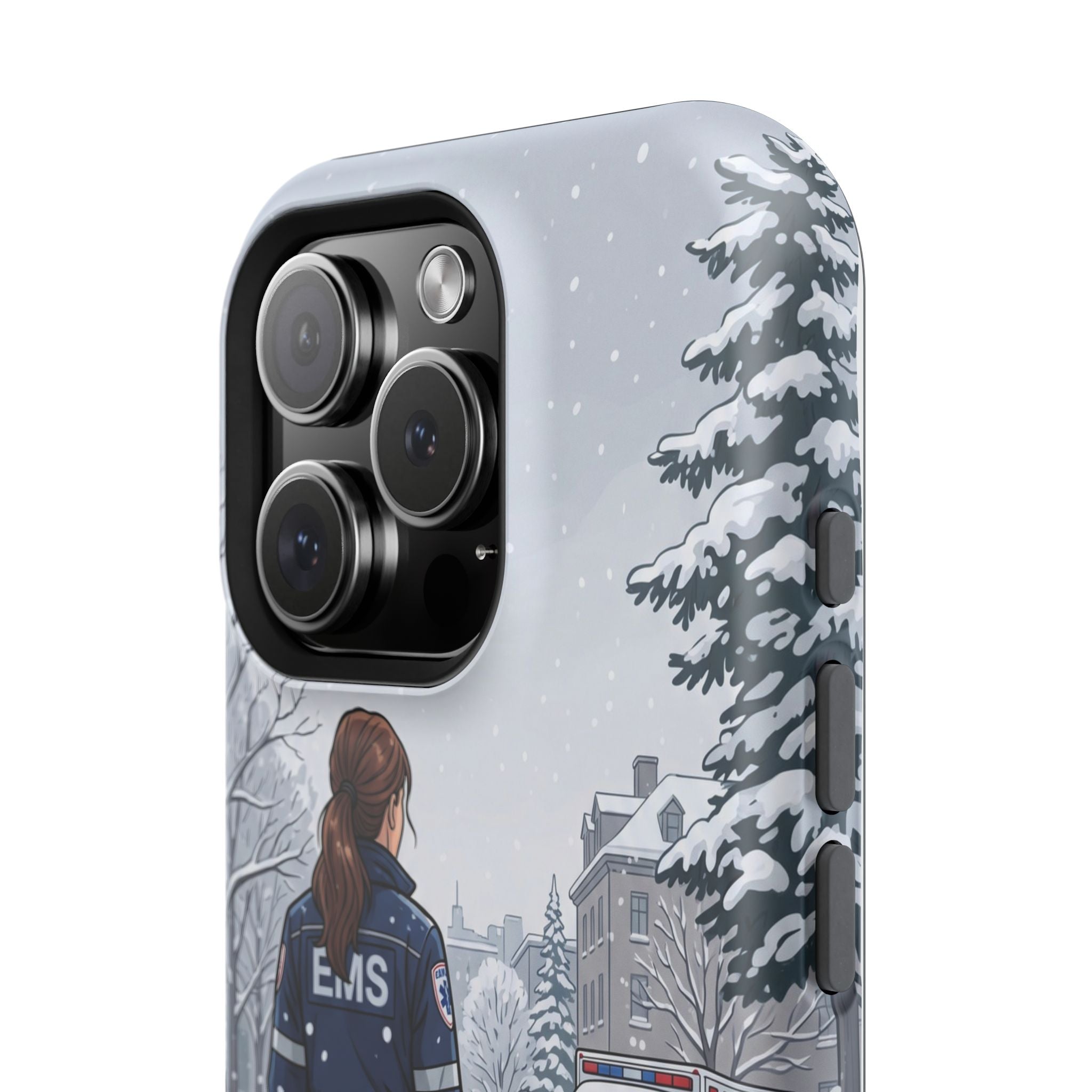 Paramedic/EMT Winter Phone Case — Magnetic Wireless Charging Cover