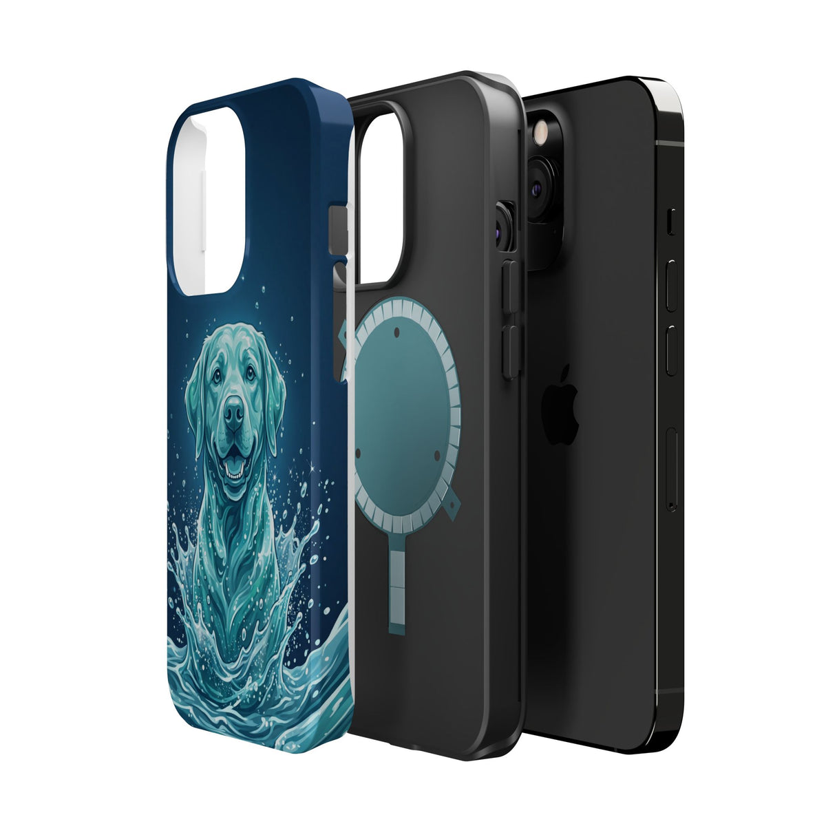 Water Splash Labrador Phone Case — Tough Magnetic Case with Wireless Charging
