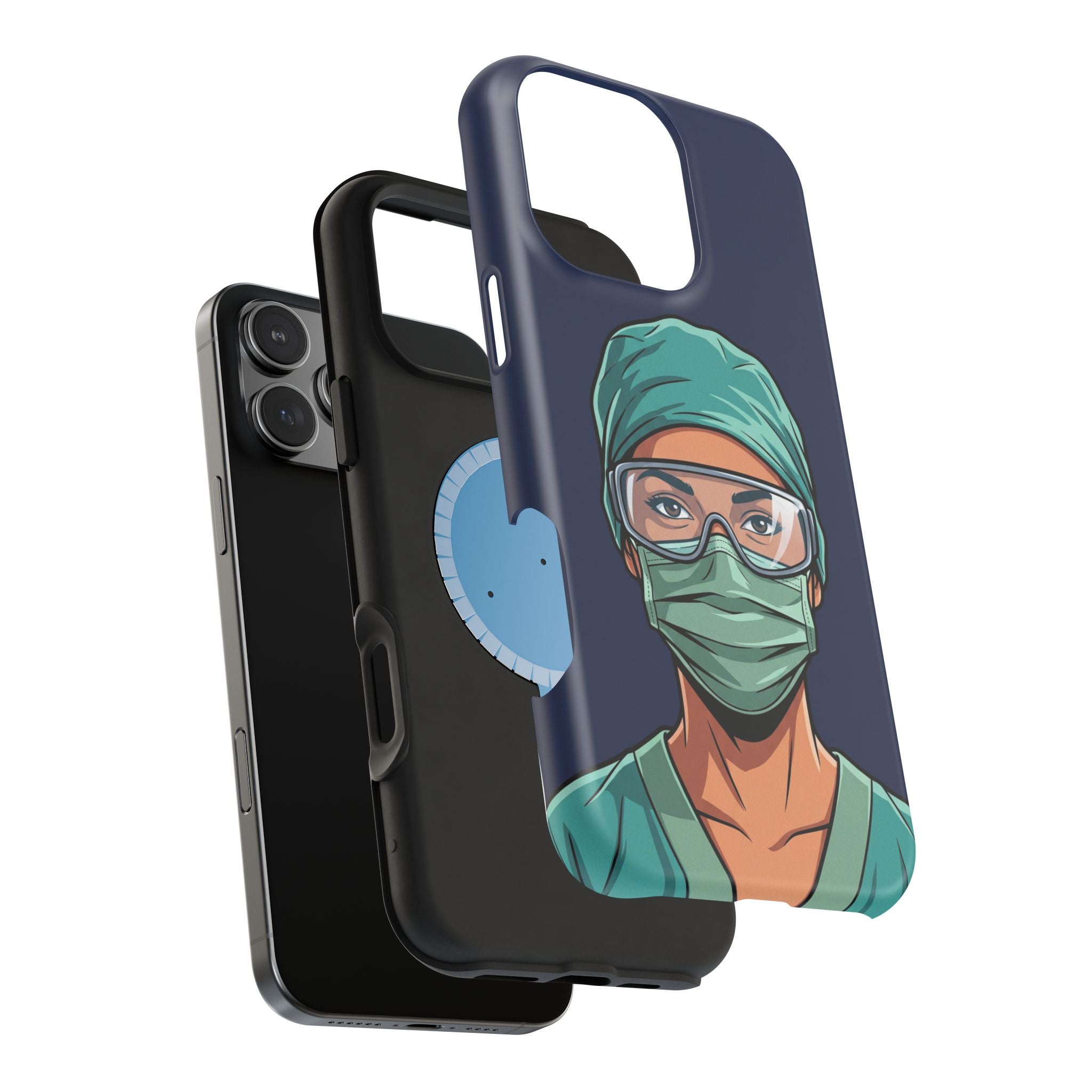 Bold Nurse Portrait Phone Case — Magnetic Wireless Charging Cover