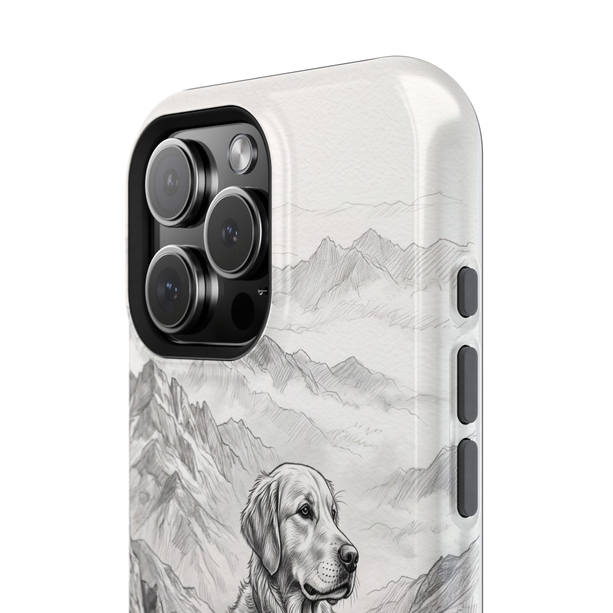 Personalized Golden Retriever Mountain Peak Phone Case — Wireless Charging Cover