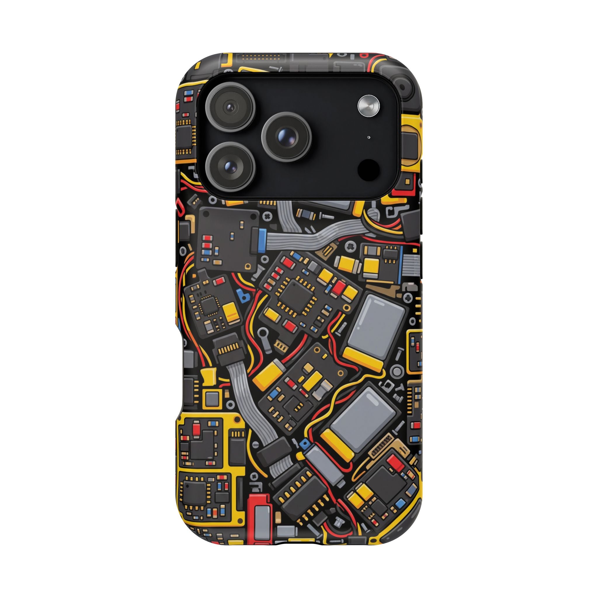 Voltage Board Phone Case — Yellow Circuit Wireless Charging Cover