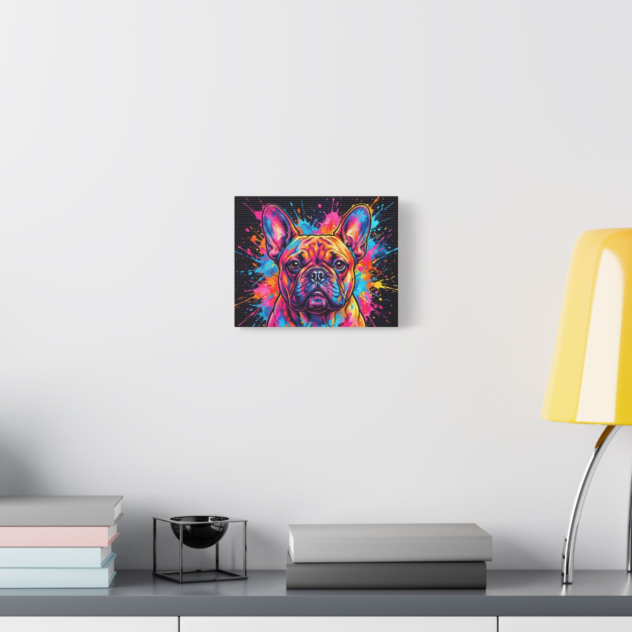 French Bulldog Canvas Print | Vibrant Pop Art Frenchie Wall Art | Colorful Dog Lover Home Decor