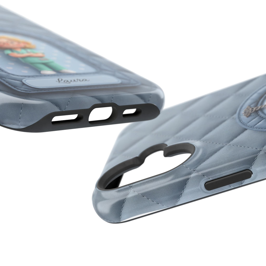 Personalized Quilted Nurse Phone Case — Wireless Charging Cover