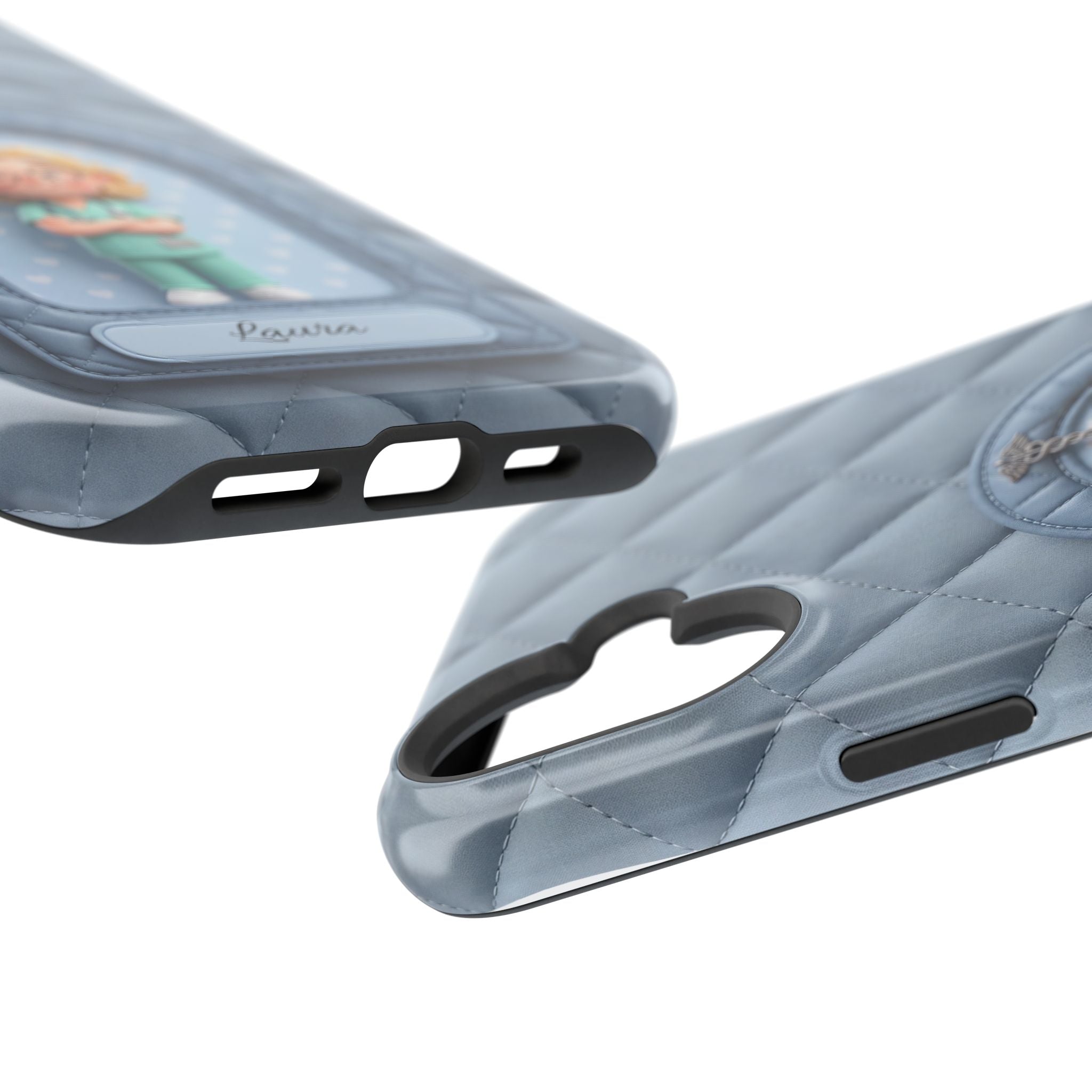 Personalized Quilted Nurse Phone Case — Wireless Charging Cover