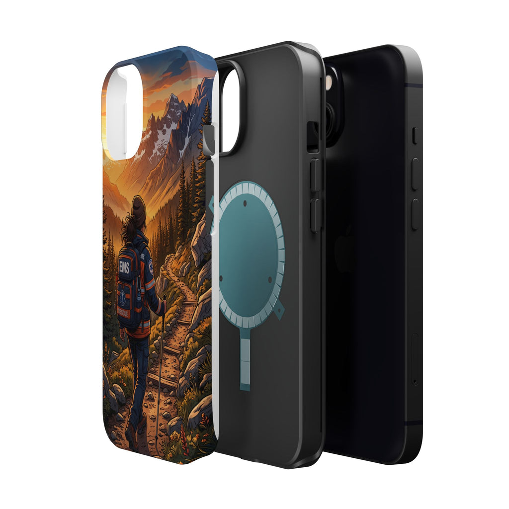 Paramedic/EMT Mountain Phone Case — Magnetic Wireless Charging Cover