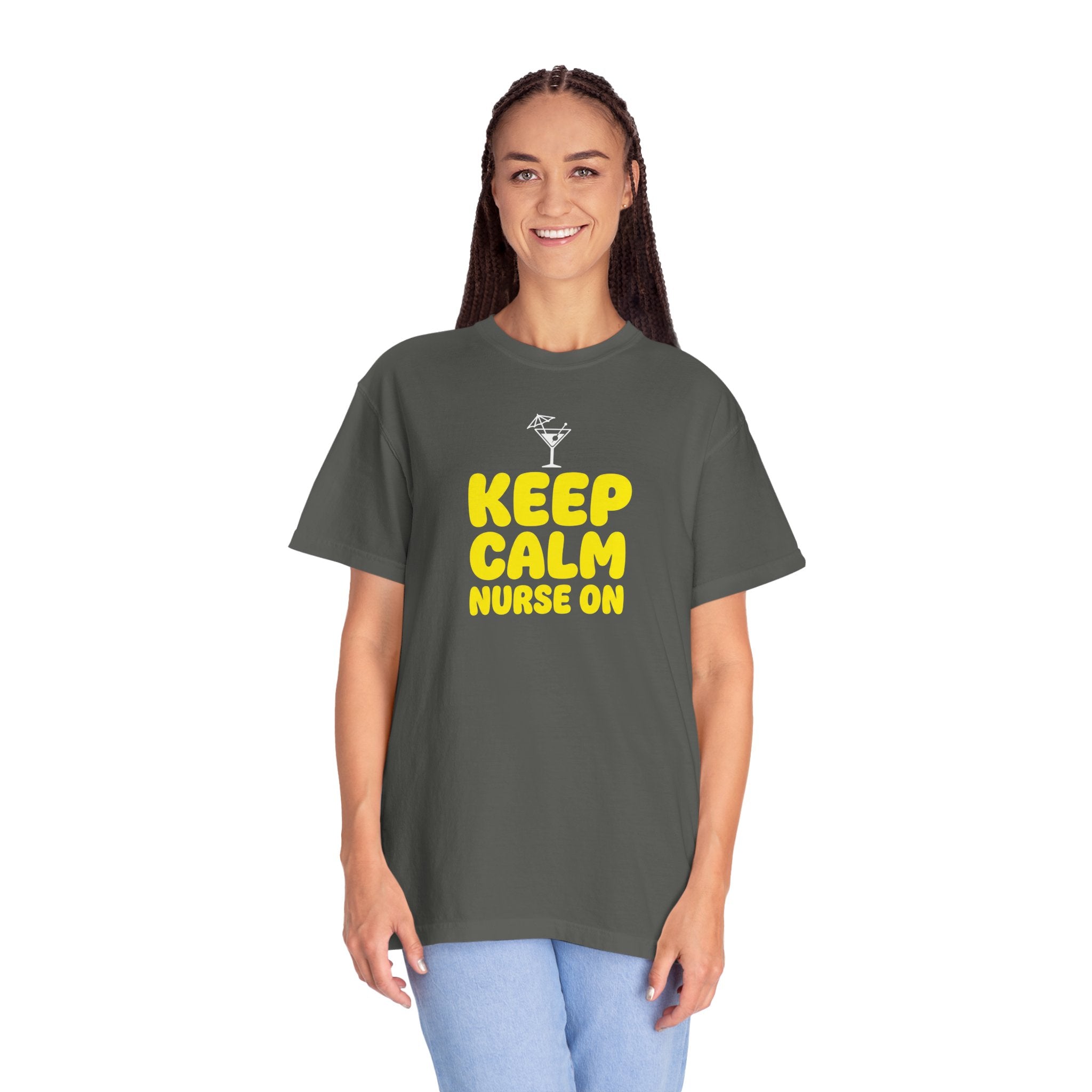 Nurse T-Shirt - "Keep Calm Nurse On" Funny Nursing Quote Unisex Tee, Nurse Appreciation Gift