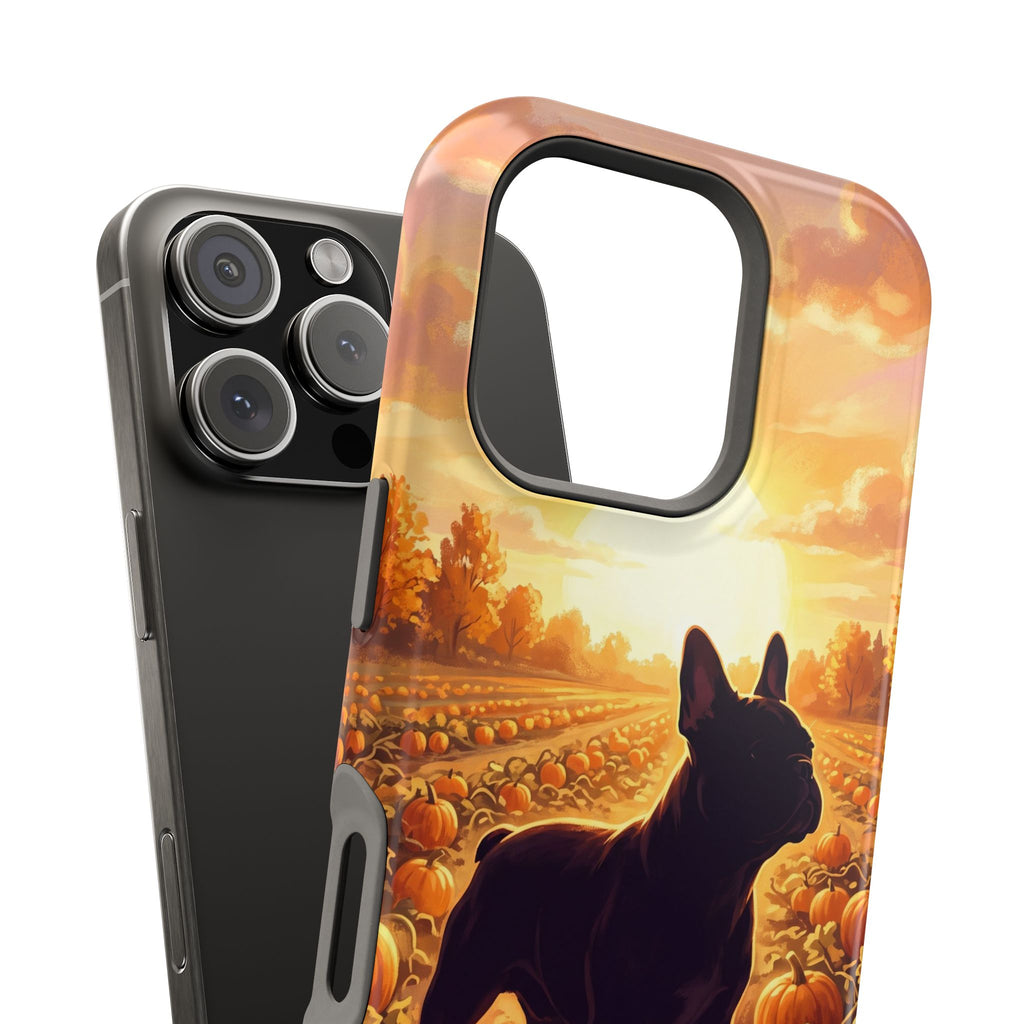 Personalized French Bulldog Pumpkin Patch Phone Case — Wireless Charging Cover