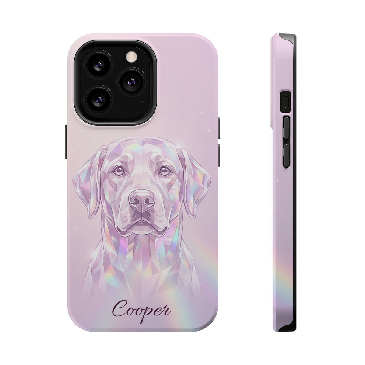 Personalized Crystal Prism Labrador Phone Case — Tough Magnetic Case with Wireless Charging