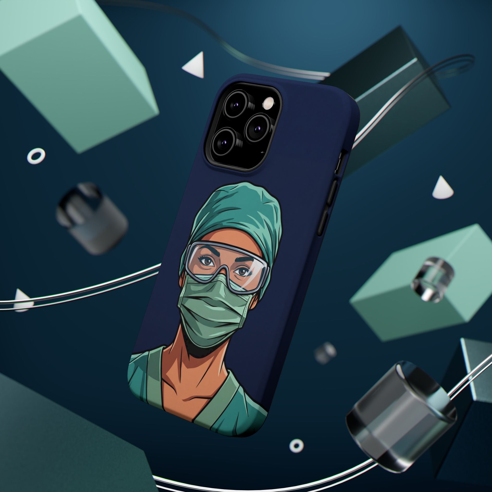 Bold Nurse Portrait Phone Case — Magnetic Wireless Charging Cover