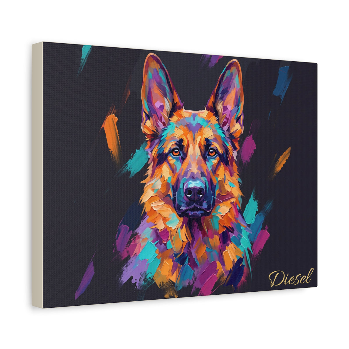 German Shepherd Personalized Canvas | Bold Brushstroke Wall Art