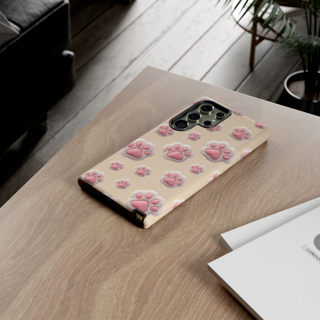 Golden Retriever Paw Print Phone Case | Cute Pink Paw Pattern for Dog Lovers | iPhone & Samsung