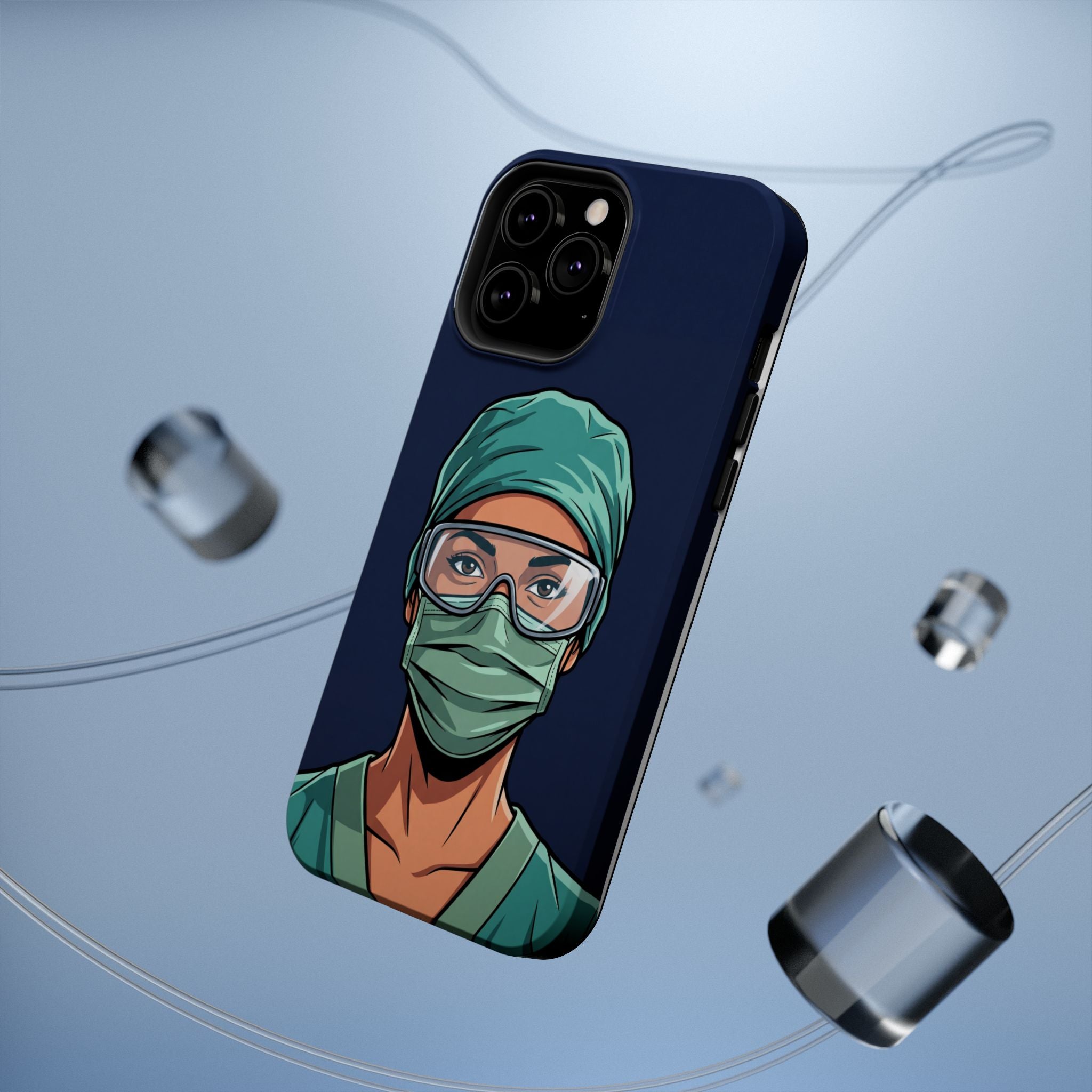 Bold Nurse Portrait Phone Case — Magnetic Wireless Charging Cover