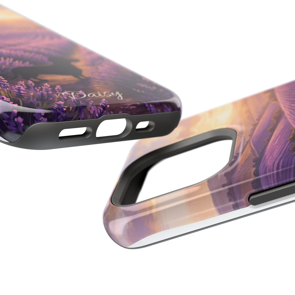 Personalized Dachshund Lavender Field Phone Case — Wireless Charging Cover