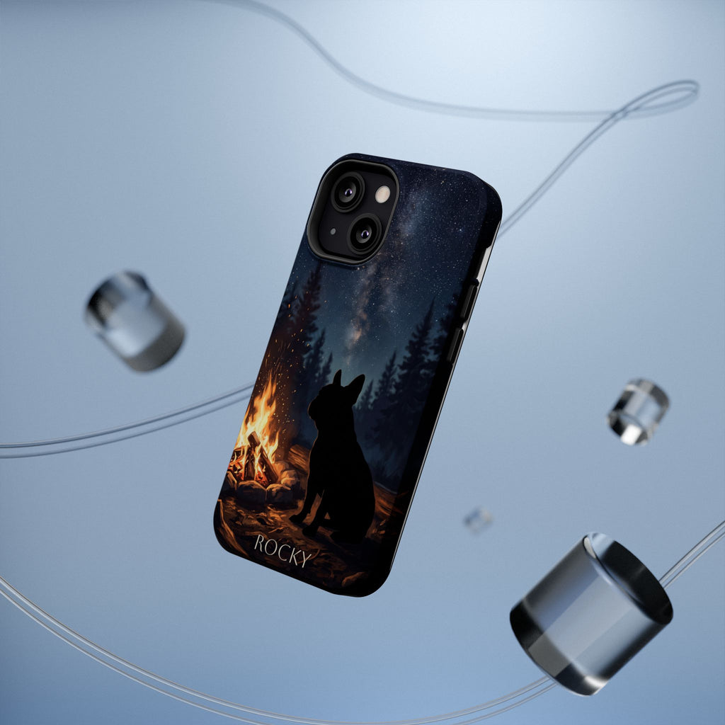 Personalized French Bulldog Campfire Phone Case — Wireless Charging Cover