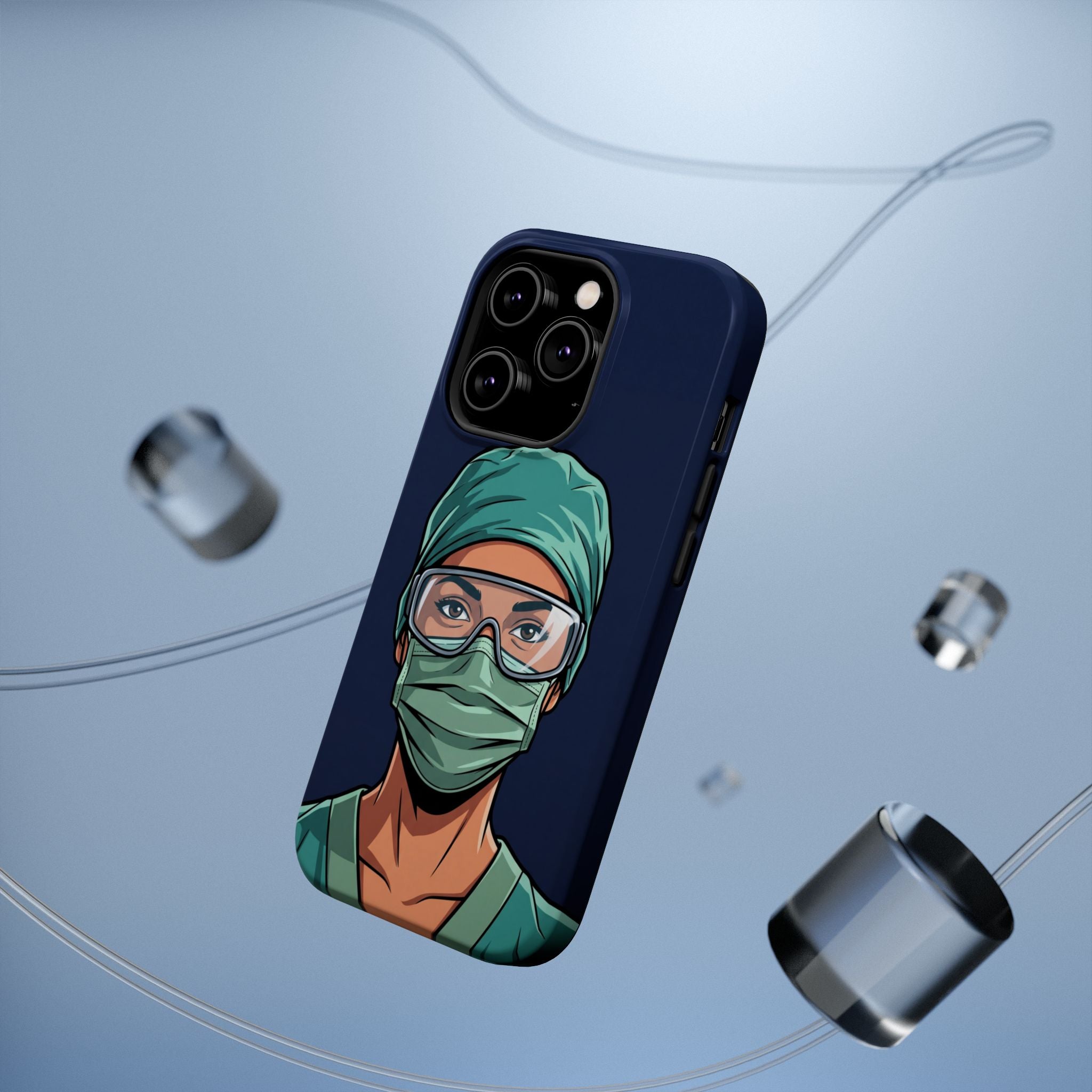 Bold Nurse Portrait Phone Case — Magnetic Wireless Charging Cover